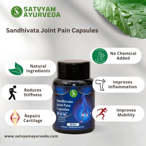 Sandhivata Capsules & NirvanaKaya Joint Ease Oil || Joint Pain Treatment || 30 Cap & 50ml Oil - Image 2